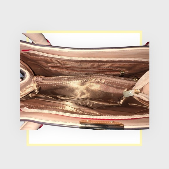 Geometric Patterned Handbag and Pouch Set - Picture 2 of 3